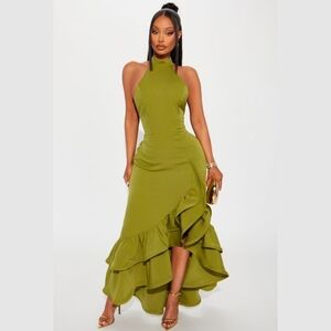 Fashion Nova Olive High Low Dress